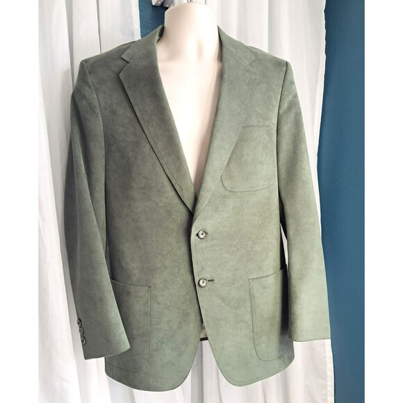 Stuart Grey Other - Green Suede Mens Vintage Stuart Reed Sakowitz Sports Coat Size 40 Medium